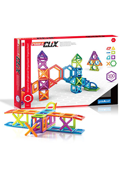Guidecraft Rame Powerclix, Set magnetic, 100 bucăți,