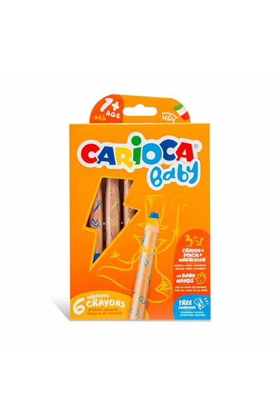 CARIOCA Creioane Colorate Bebelusi, Cu Varf Moale, 3 In 1, Baby 1 An , Set 6 Culori