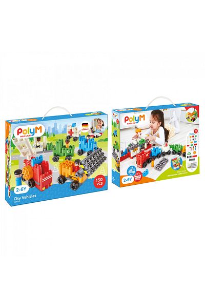 Hape Polym - Toy Vehicles For Children (130 PIECES)