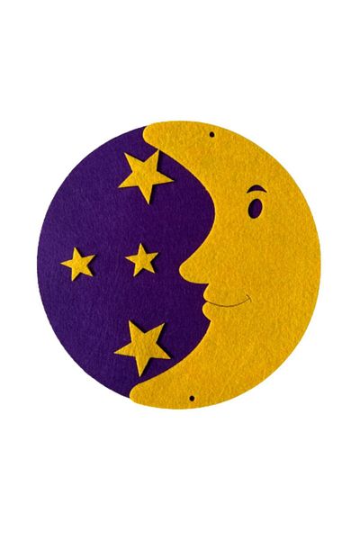 Micostore Moon With Stars, Made Of Felt, 23.5 Cm, ​​1 Pc/set, Art & Craft Accessories For Children