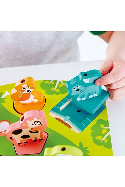 Hape Wooden Puzzle With Sounds - Farm