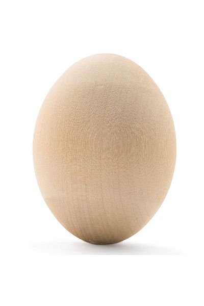 Micostore Natural Wooden Egg, From A Hen, For Painting And Decorating, Easter Eggs, With Defects