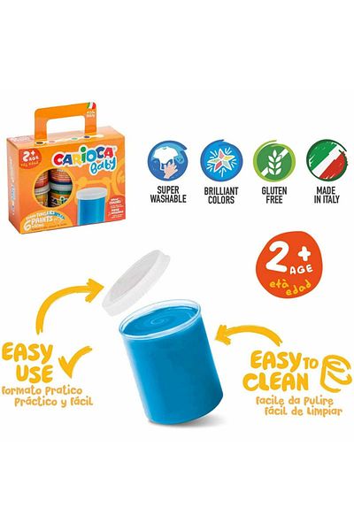 CARIOCA Finger Paint Kit, Washable Finger Paint, Baby 2 Years Old