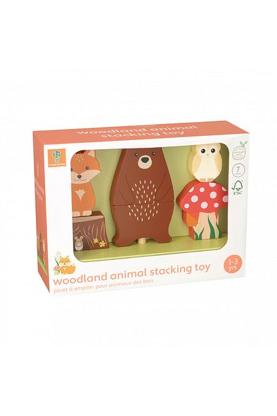 Orange Tree Toys Dřevěná stohovací hračka s lesními zvířátky,