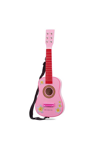 New Classic Toys Pink Guitar With Flowers