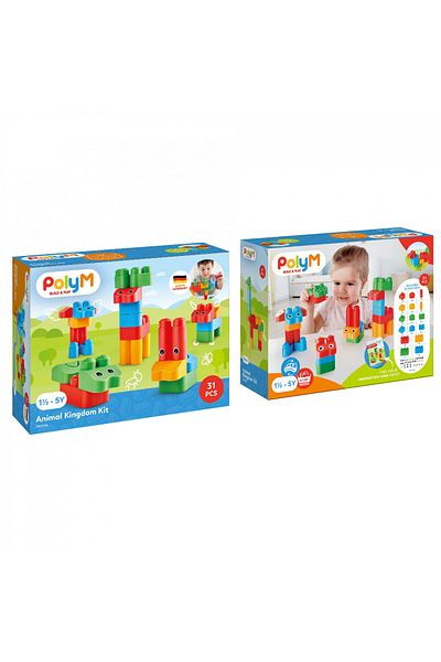Hape Polym - Zoo Construction Set For Children (31 PIECES)