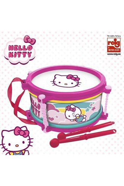 Reig Musicales Toy Drum, 16 Cm Diameter, Hello Kitty