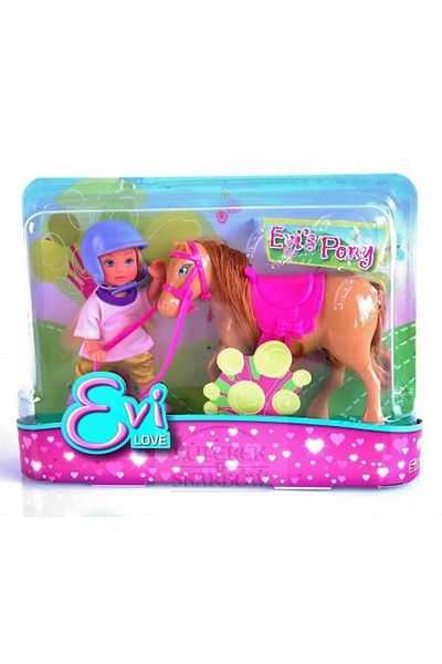 Simba Evi Doll Set With Light Brown Horse