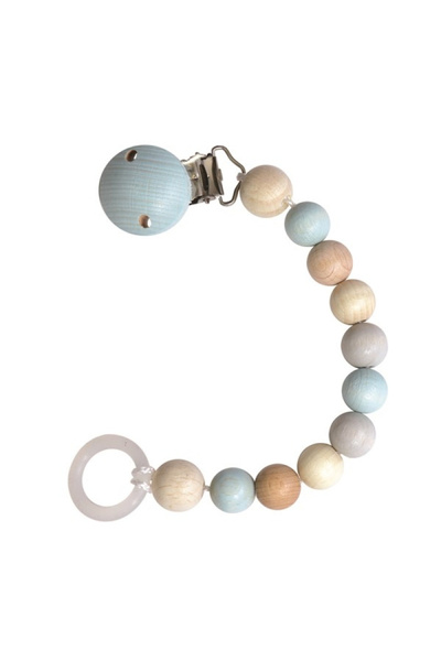 Egmont Toys Suport Albastru Pentru Suzeta, Cu Bile Din Lemn Si Clips Metalic