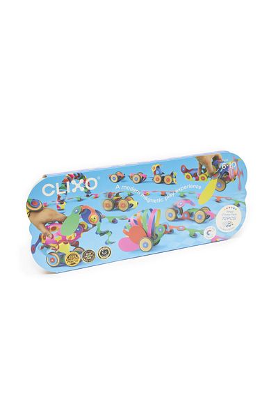 Clixo Magnetic Building Set - Models With Wheels (72 PIECES)