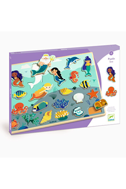 djeco Wooden Puzzle, Ocean Model, With 22 Pieces For Children Over 2 Years Old,
