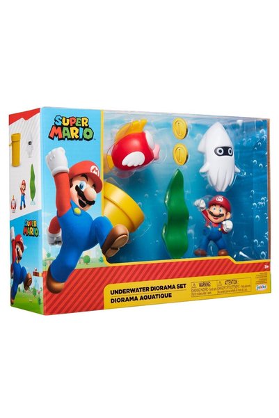 Nintendo Mario - Set dioramă subacvatică cu figurină, 6 cm