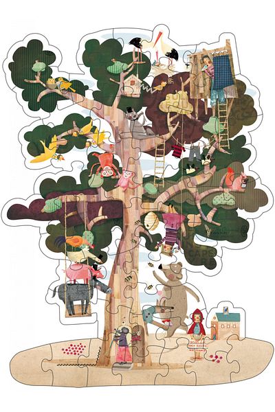 Londji Giant Puzzle, Reversible, My Tree, 50 Pieces