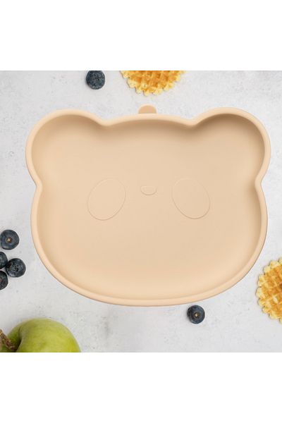 APPEKIDS Farfurie Din Silicon Cu Ventuza, , The Little Bear - Bubble Beige