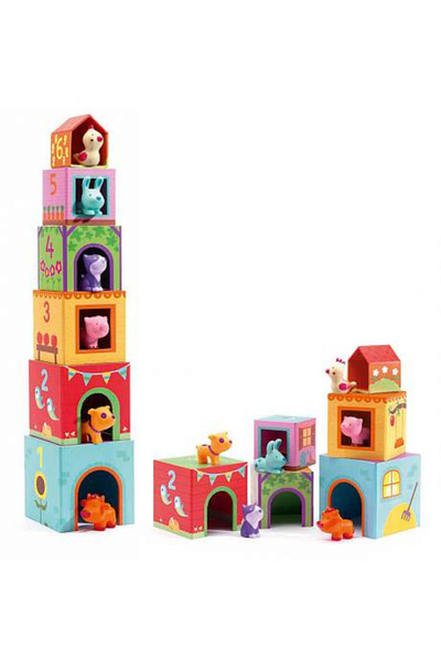 djeco Topanifarm, Jucarie De Construit Cu Animale