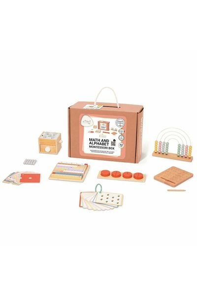 Micostore Set Montessori, Jucarii Educative Matematica Si Alfabet, Pentru Copii De La 2 Ani , Box