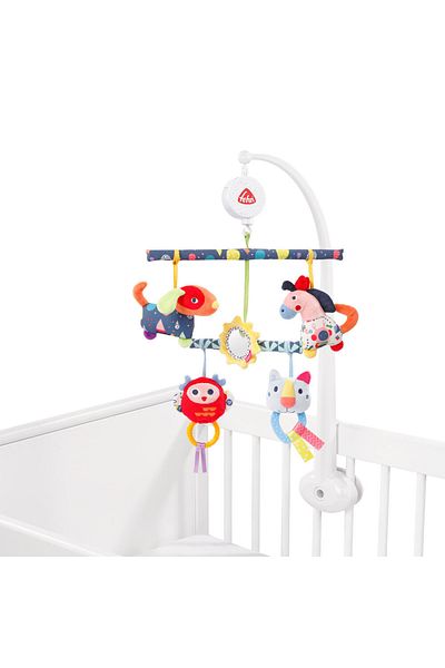 Fehn Mobile musical carousel with activities - Friends of colors