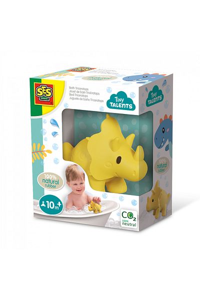 SES Creative Children's bath toy - Triceratops - 100% natural rubber
