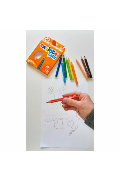 CARIOCA Χρωματιστά μολύβια για παιδιά 2 ετών, μωρού, σετ 10 χρωμάτων