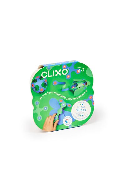 Clixo Magnetic Building Set - Itsy Blue & Green (18 PIECES)