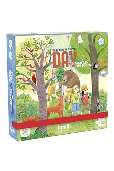 Londji Reversible Puzzle, Night And Day, Forest, 100 Pieces