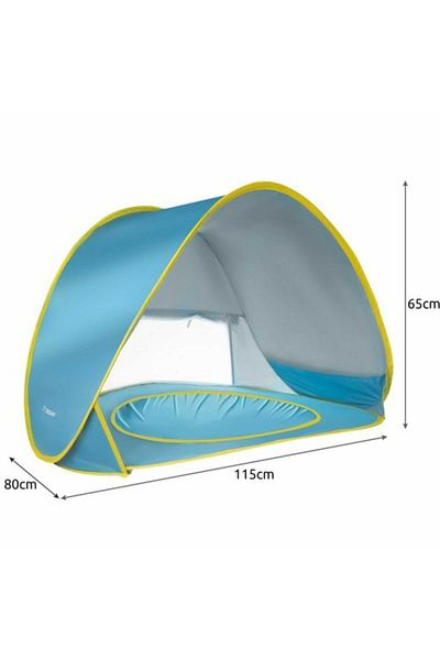 Micostore Cort de plaja,portabil,adopost protectie UV pentru bebelusi si copii,Pop Up,piscina,115 x 80 x 65cm