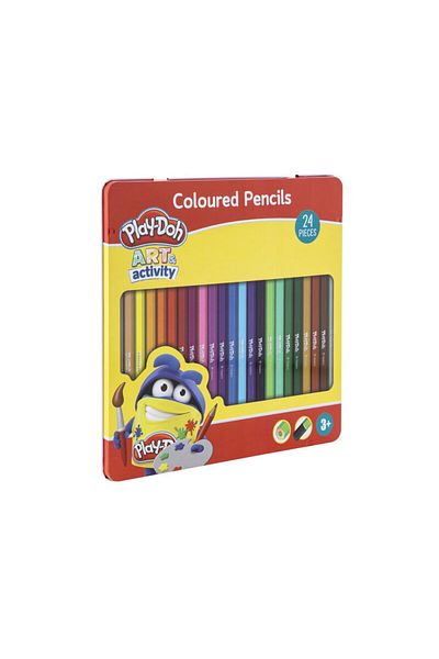 Play Doh Sada 24 Creioane Colorate In Cutie Metalica
