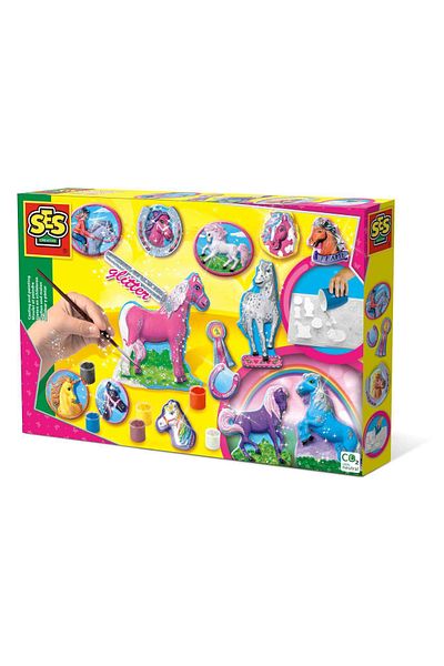 SES Creative Set for making plaster figurines. Brush and watercolors included. 5 years+