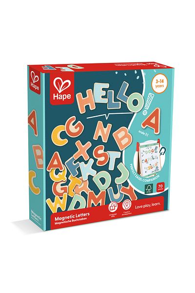 Hape Wooden Toy - Letter Magnets (70 PIECES) Alphabetically
