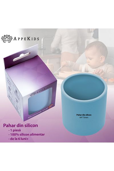 APPEKIDS Pahar Din Silicon, - Aqua Blue