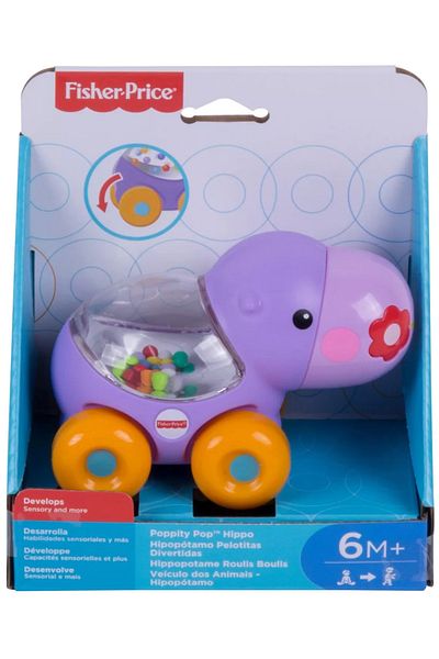 mattel Fisher Price Push and Go Hippo Toy