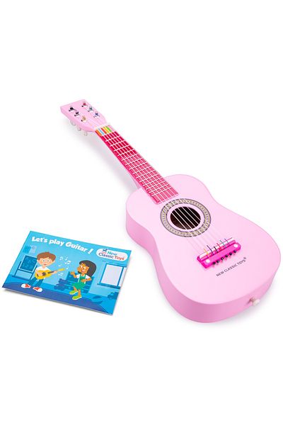 New Classic Toys Pink Guitar With Strap And Manual First Steps In Singing