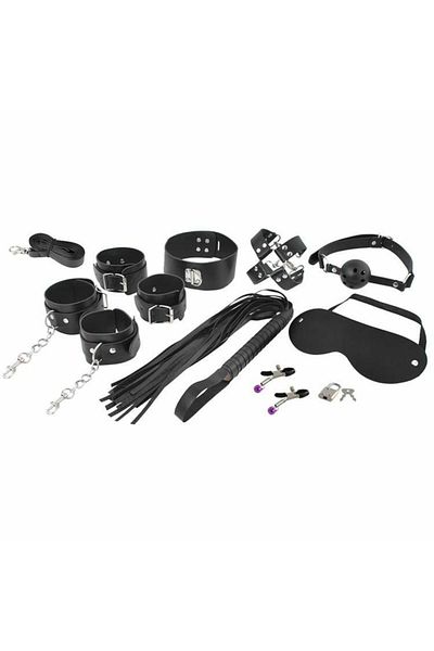 Micostore Set de lenjerie intimă pentru femei, format din 13 piese, din piele ecologică, reglabil
