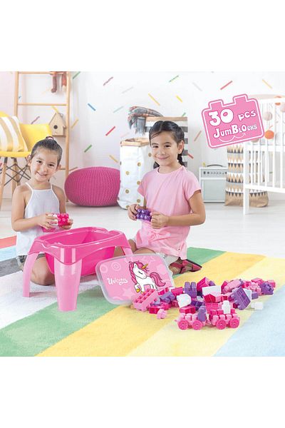 Dolu Masuta de activitati cu 30 cuburi de construit - Unicorn