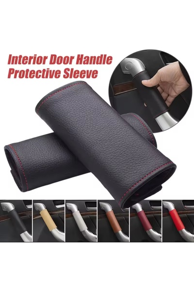 SS Oto Araba Kapı İç Kol Koruyucu Deri Kılıf Kapı Kolu Dekorasyon Ve Koruma (...