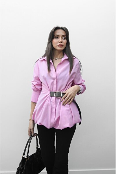 Havoş Pink Belt Detailed Shirt