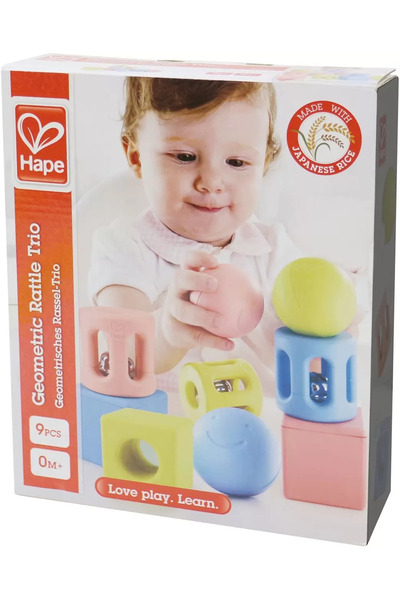 Hape Sada 3 chrastítek s geometrickými tvary