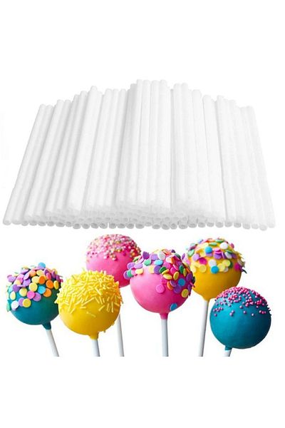 Micostore Set of 100 Lollipop Sticks, Reusable, Heat Resistant, White