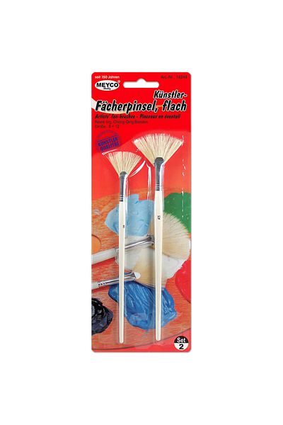 Meyco Set Of 2 Fan Brushes For Artists, No. 8 And 12