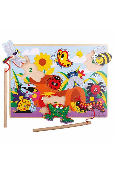 BigJigs Joc de pescuit magnetic - Prietenii din gradina