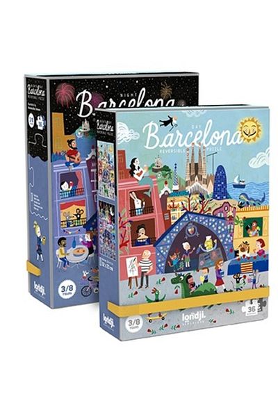 Londji Oboustranné puzzle Den a noc v Barceloně