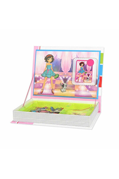 Micostore Magnetic Puzzle Book, Princess Dress Up, Fashion, 73 Magnetic Pieces, 12 Cards, Educational STEM Game