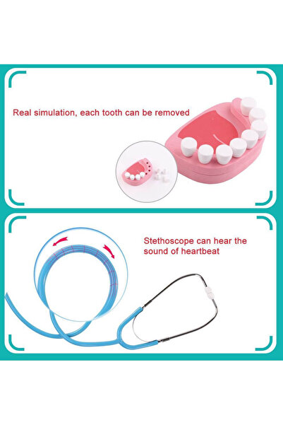 Micostore Ιατρικό Κιτ Παιχνιδιού - Γιατρός, Οδοντίατρος, Ξύλινο Παιχνίδι, Παιχνίδι Ρόλων