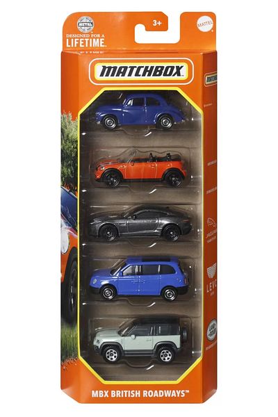 mattel Matchbox Set of 5 Metal Cars Mbx British Roadways Scale 1:64