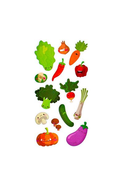 Micostore Fruit and vegetable stickers, stickers for children's creative projects