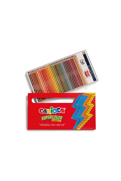 CARIOCA Drawing and Coloring Set, Supercolor, 40 Pieces, Colored Pencils and Hb Graphite Pencils