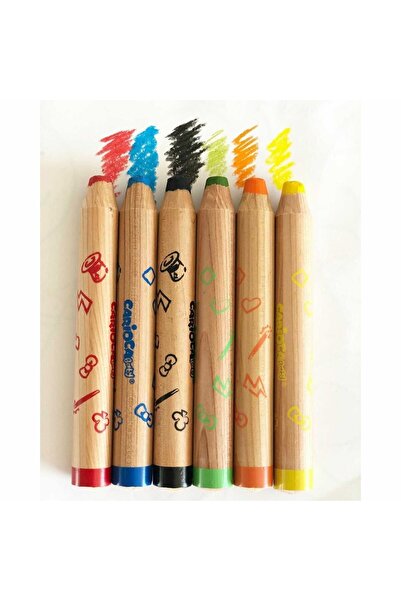 CARIOCA Baby Crayons, Soft Tip, 3 In 1, Baby 1 Year, Set of 6 Colors