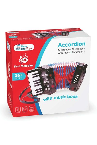 New Classic Toys Large Accordion - Children's Musical Instrument - Black