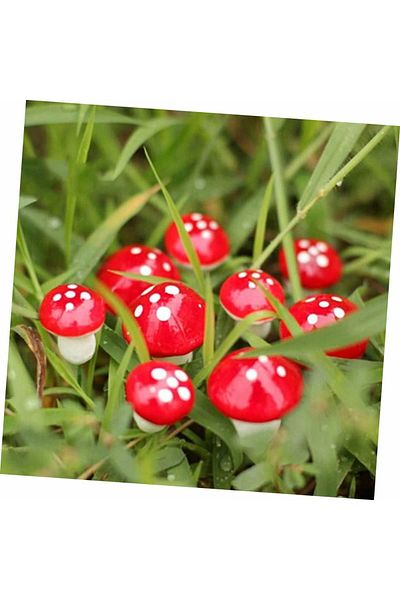 Micostore Polystyrene Mushrooms, With Wire, Multicolor, 7 Cm, 30 Pcs/Set, Art & Craft Accessories For Children