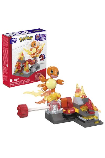 mattel Pokemon Mega Est De Constructie - Roata De Foc A Lui Charmander